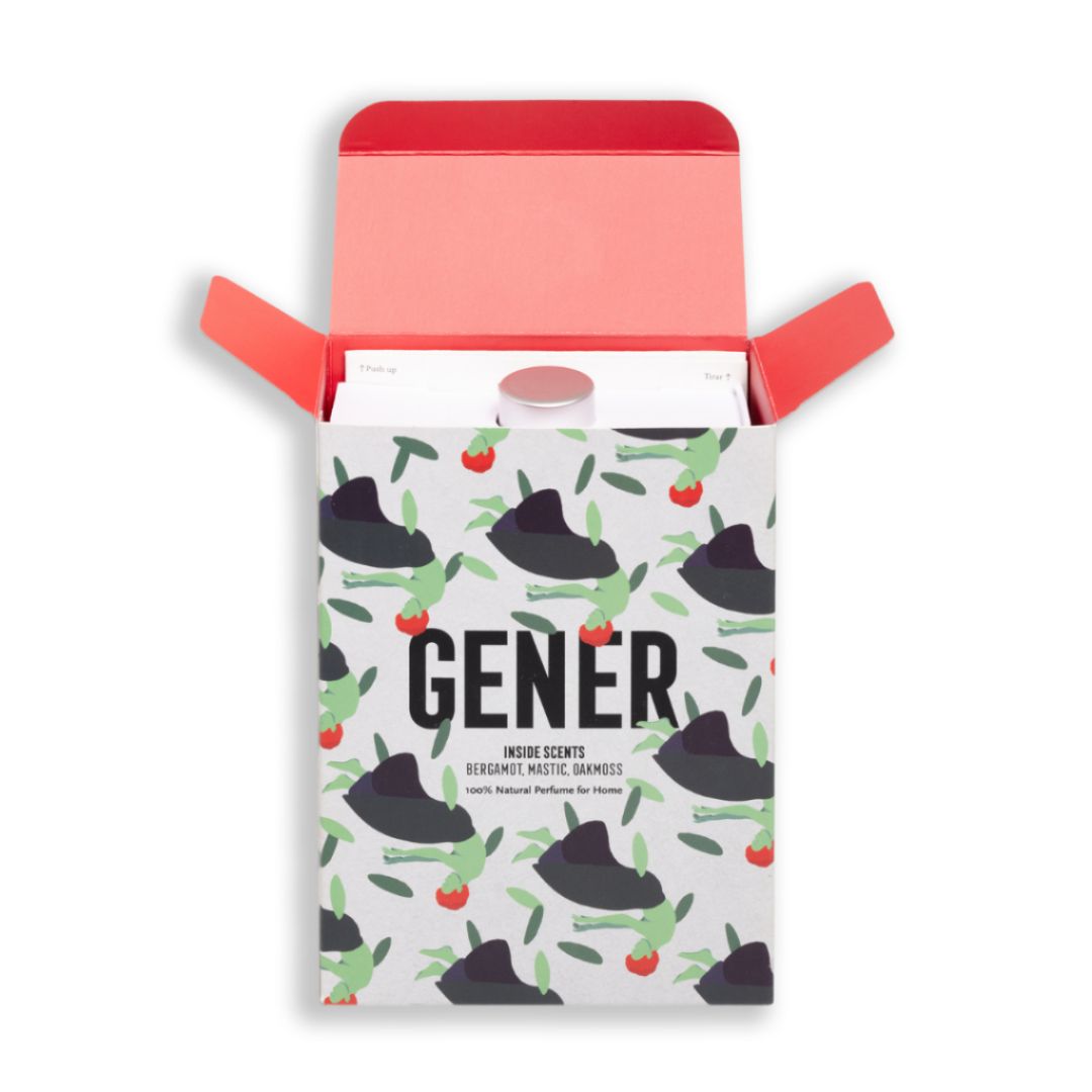 Estuche del perfume Bravanariz Gener, fragancia botánica natural con bergamota, lentisco y musgo de roble