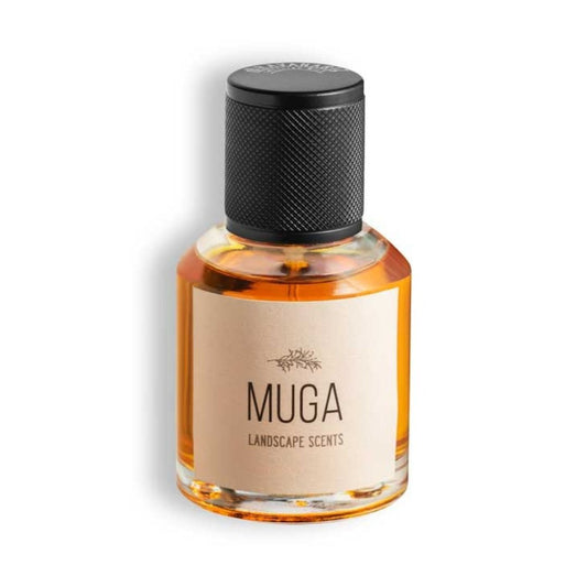 Perfume natural Bravanariz Muga en frasco de 50 ml, fragancia botánica floral y herbal del Empordà.
