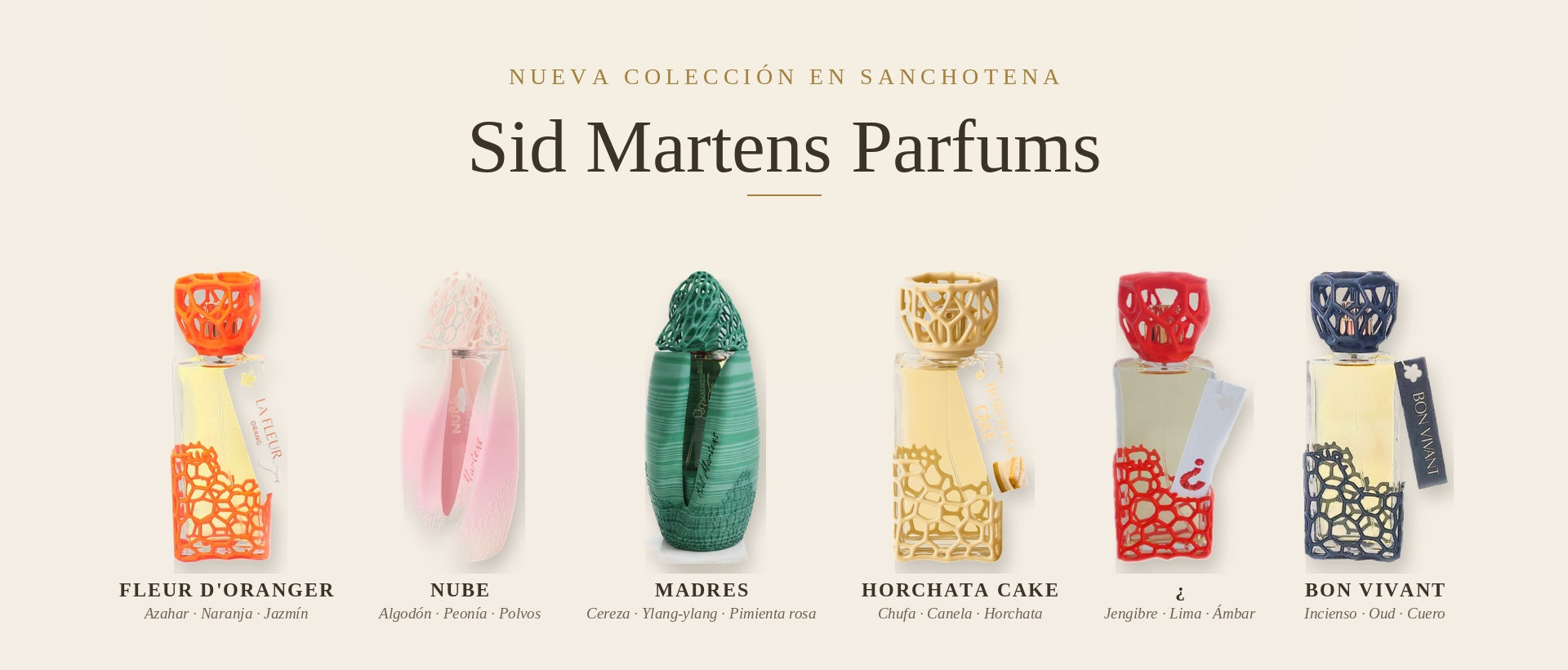 Banner de la nueva colección Sid Martens Parfums en Perfumería Sanchotena, perfumería de autor hecha a mano en España