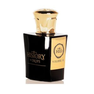 History in Drops Volume II perfume nicho de Daniel Josier frasco negro con detalles dorados