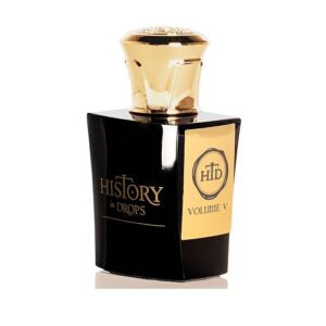 History in Drops Volume V perfume de autor Daniel Josier frasco lujo negro con tapa dorada