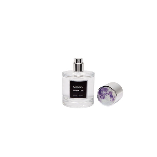 Perfume Moon Walk de Aromatóm, fragancia inspirada en la Luna con aroma etéreo y frasco minimalista.